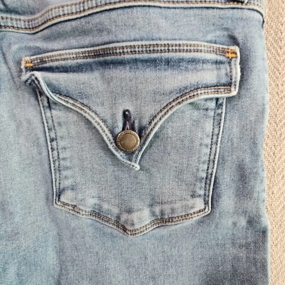 Hudson Los Angeles Jeans Women's Size 30 (30x28) Blue Collin‎ Skinny Flap Pocket